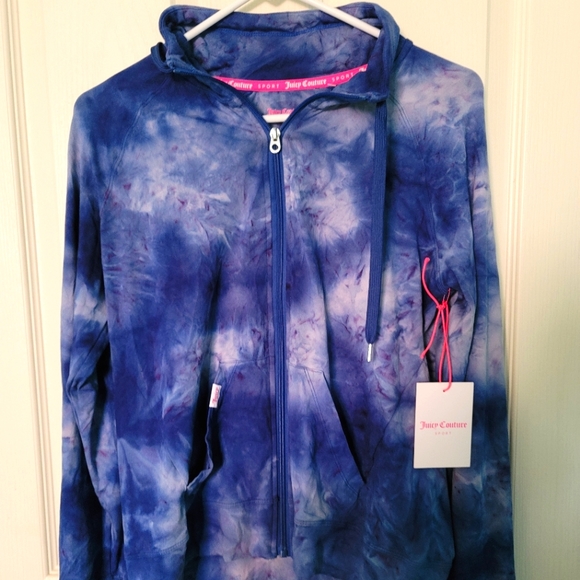 NWT Women's Juicy Couture Women's Nirvana Studio Zip Hoodie Tie Dye MEDIUM - Picture 2 of 6